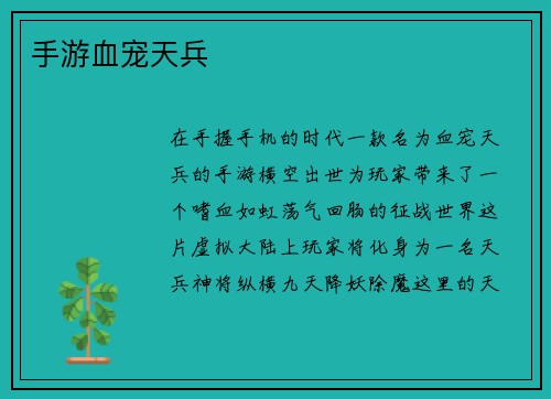 手游血宠天兵